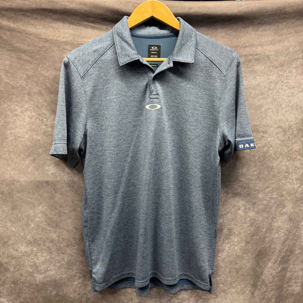 Oakley Blue Polo Golf Shirt Regular Fit Size Medium